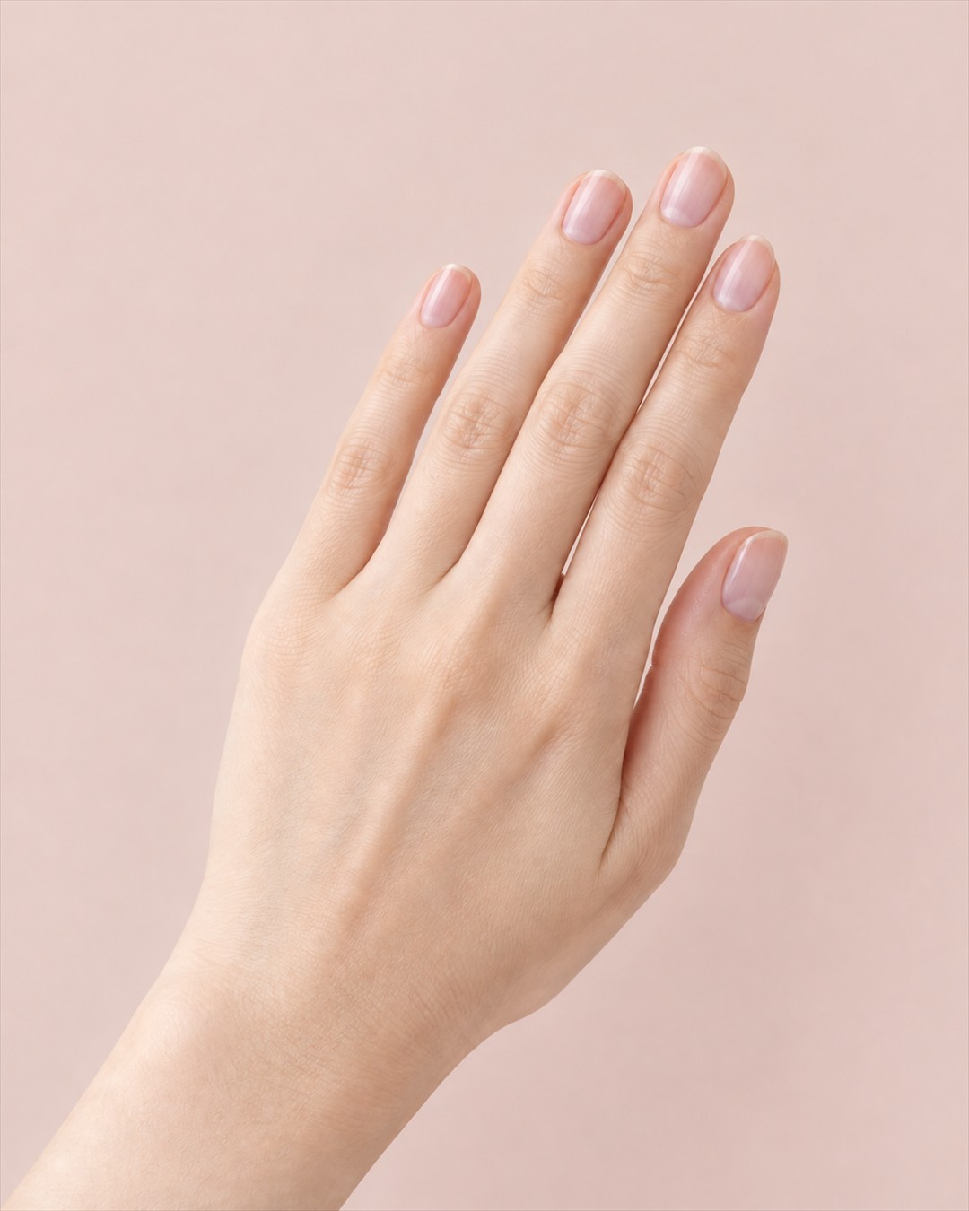 甘皮を整えて艶を出した、塗らない仕上げの指先
